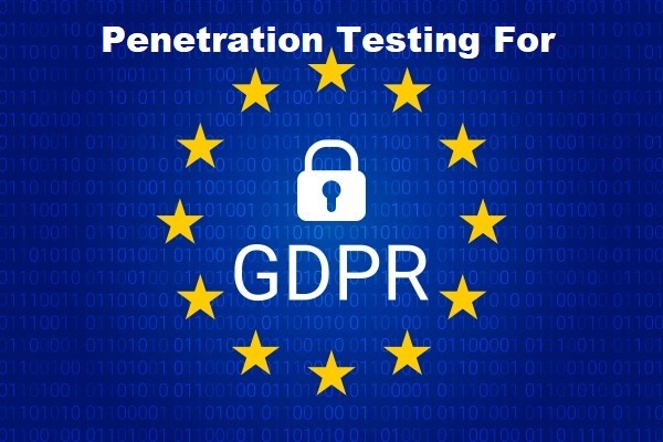 penetration testing over eu logo with padlock and gdpr